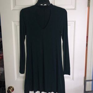 Dark green Express key hole cut-out dress